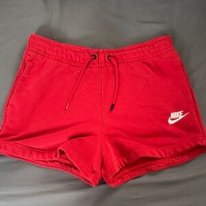 Nike Red Athletic Shorts with Elastic Waistband